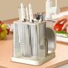 Cutter Block Holder Chopstick Holder Cutter Rack Household Organizing Rack Kitchen Storage Supplies Holds Spoon Pot Lid