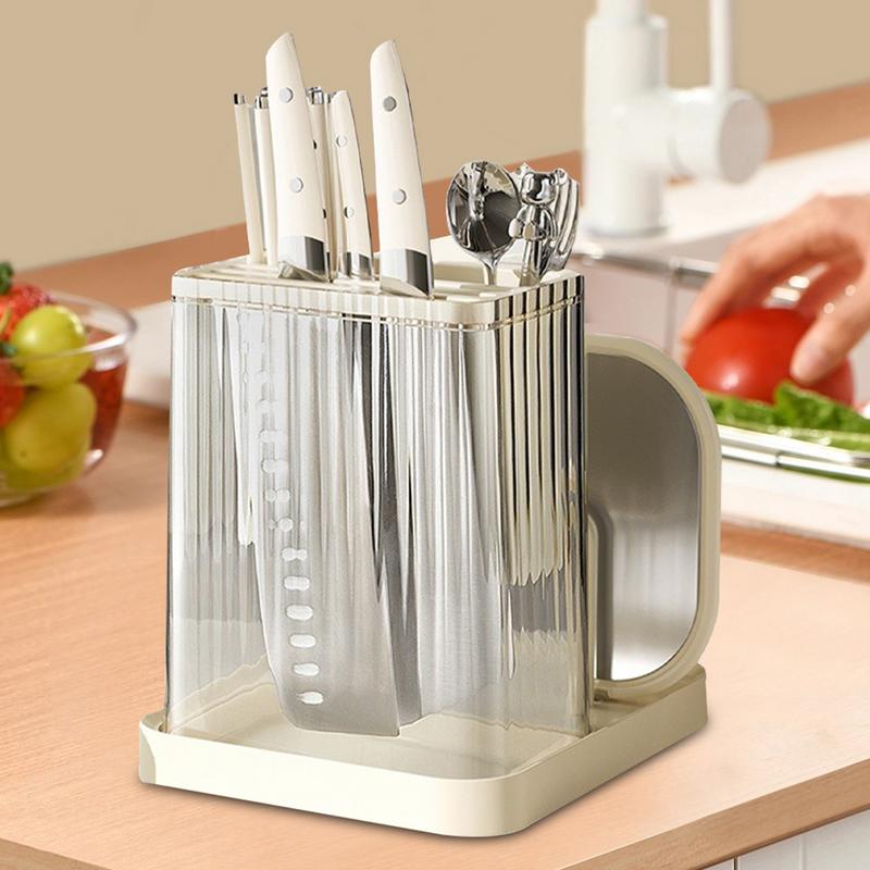 Cutter Block Holder Chopstick Holder Cutter Rack Household Organizing Rack Kitchen Storage Supplies Holds Spoon Pot Lid