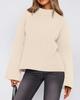 2025 Autumn/Winter Women's Casual Loose Solid Bell Sleeve Knit Sweater