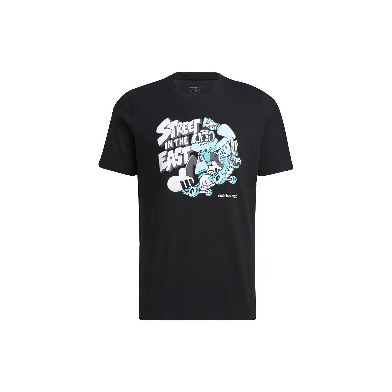 

Adidas Neo Cartoon Print Прямая спортивная футболка Мужские топы Черные GS2589 S