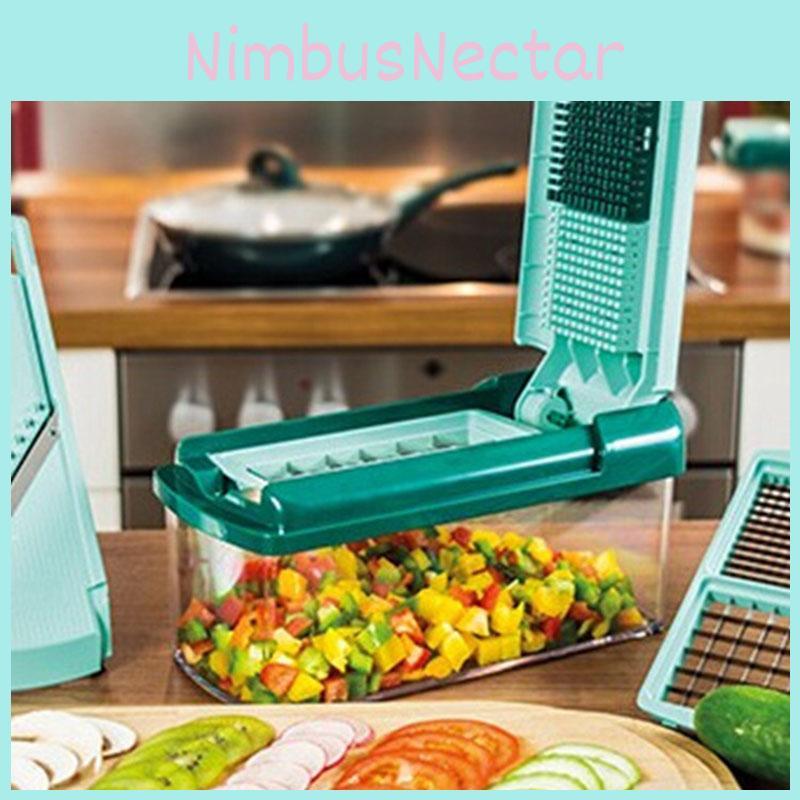 Vielseitiger Multifunktions-Einfacher Lebensmittelzerkleinerer Gemüseschneider Hobel Mit Sicherem Handschutz Und Kompaktem Design Für Effizientes Kochen