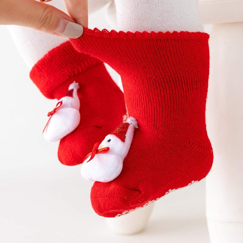 Chaussettes de Noël pour bébé, chaussettes douces pour bébé, collants de dessin animé pour nouveau-né, chaussettes moelleuses en peluche pour bébé garçon fille
