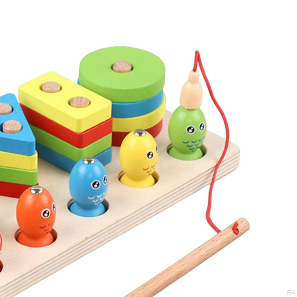 Wooden Sorter Stacking Toy Develop Fine Motor Skill for Toddlers Kids Style A