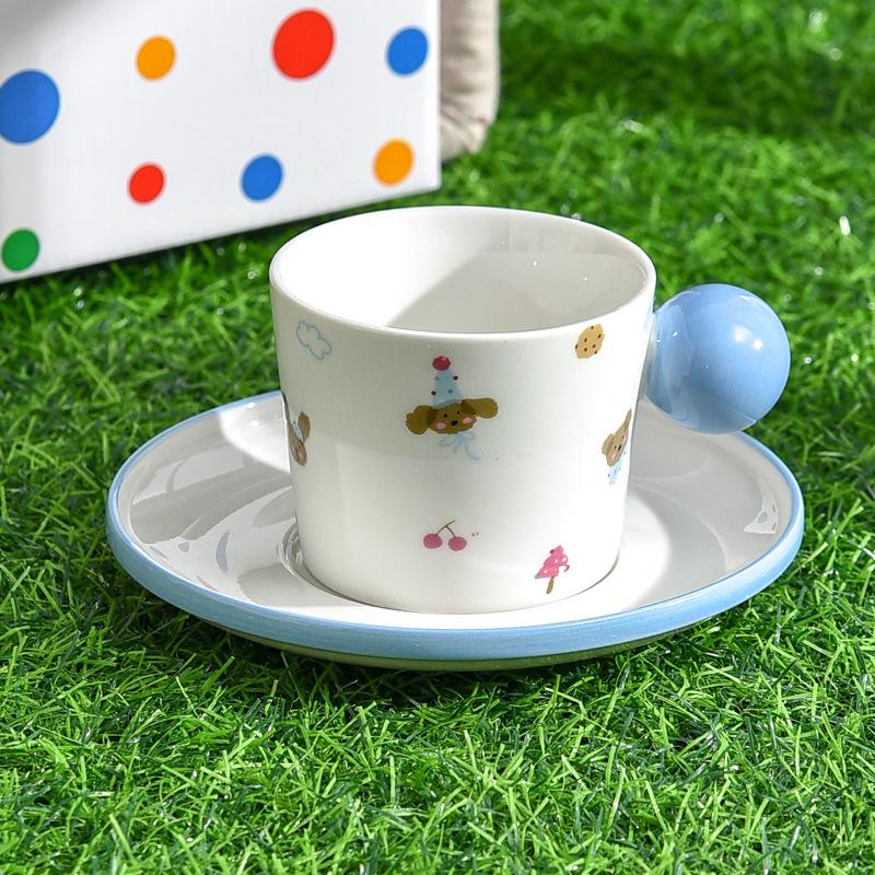 

Customized Ceramic Cup and Saucer Set with Handle - Premium, Unique, Ideal for Couples, Includes Two Cups. 180ml