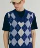 Clove [22Fw Clove] Argyle Wool Vest (Blue)