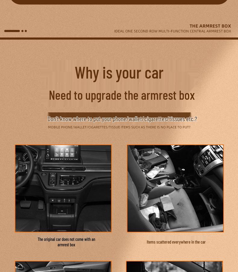 Ideal ONE Rear Armrest Box Center Console Storage Modification