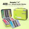 GuangNa 12-408 Colors Acrylic Paint Pen Markers Acrylic Felts Brush Tip Paint Markers For Wood Rock Painting Canvas Gift 8101