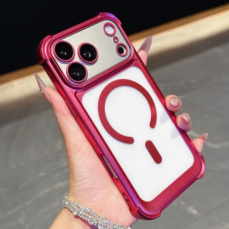 Luxury Magnetic Matte Phone Case For iPhone 13 14 15 16 17 Pro Max Air Plus Magsafe Soft TPU Shockproof Bumper Back Cases Cover