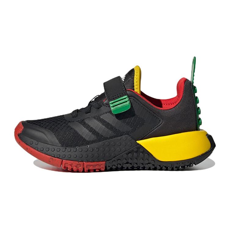 New LEGO x Adidas Lego Sport Dna Anti Slip Wear Resistant Low Top Kids Lifestyle Shoes Black Yellow Kids' HQ1311
