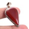 Natural Carnelian Gemstone 925 Sterling Silver Gift Two Tone Pendant 1.7'' p5A65