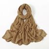 Autumn new solid color hot-selling Malay Indonesian cotton headscarf, monochrome wide-brimmed thin Modal breathable scarf