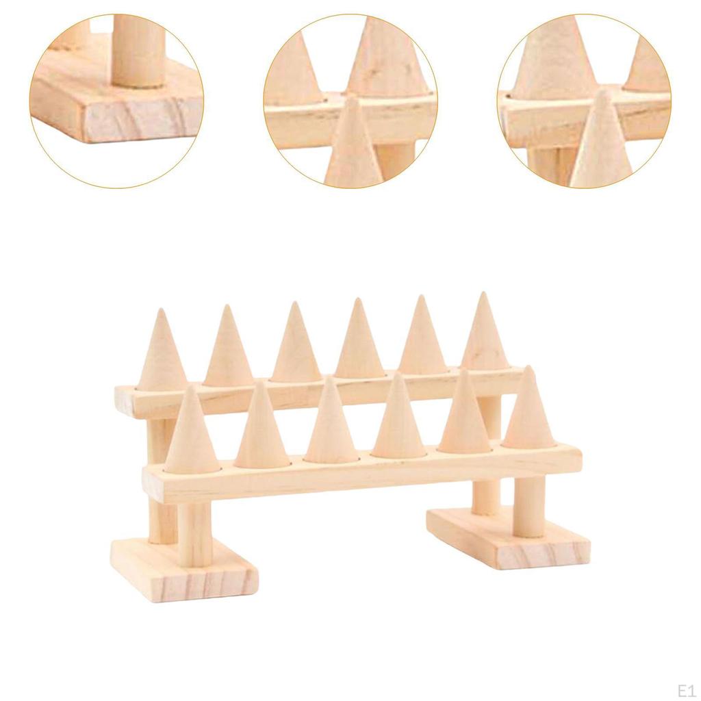Holzring -Displayhalter Fingerständer Elegant Damen Bequem Minimalistisch Organizer Schmuckständer