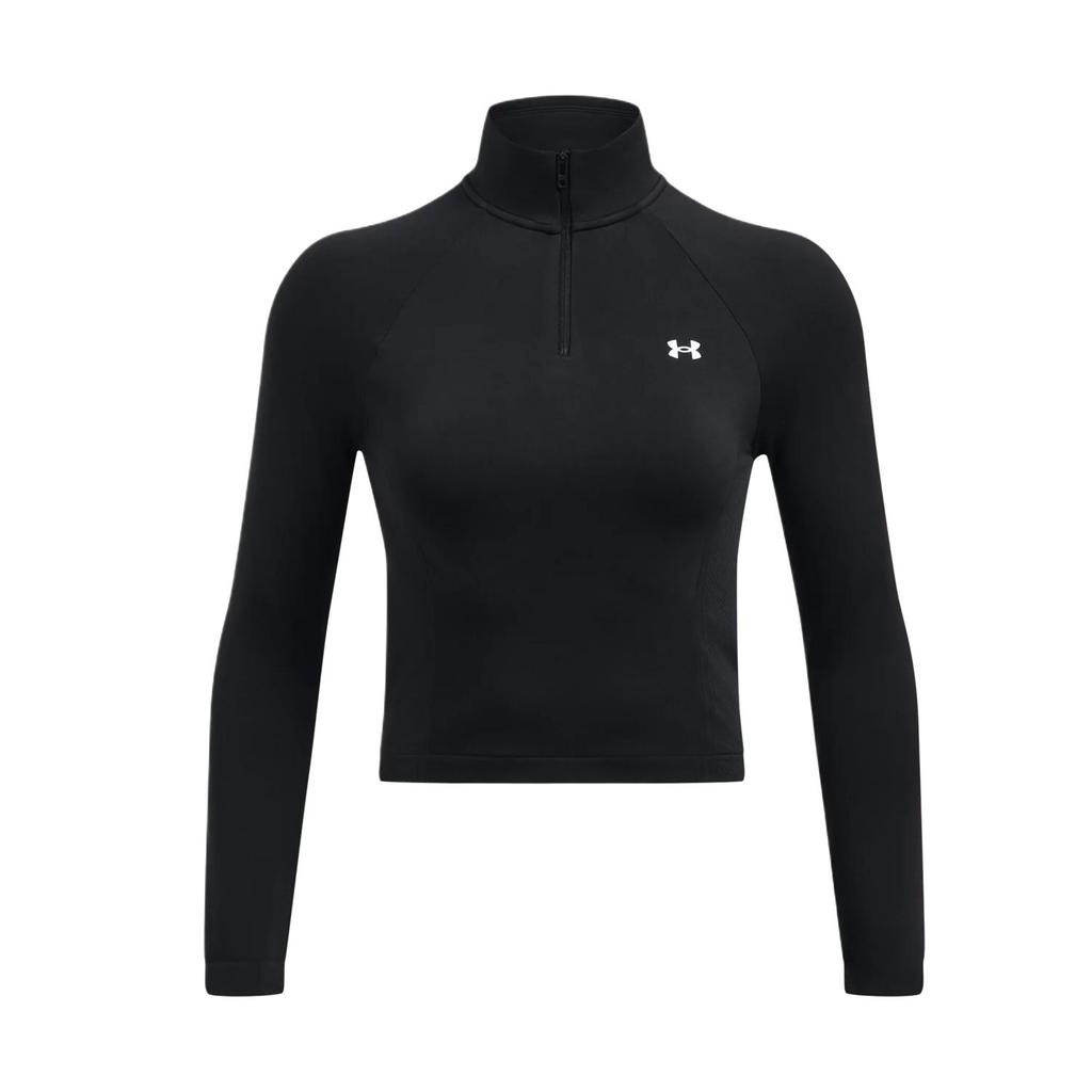 Under Armour Vanish Seamless Solid Color Breathable Short Sports Top Women Tops Black 1384405-001