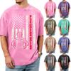 Men's Labor Day Printed Washed Vintage Cotton Crew Neck Short Sleeve T Shirt Casual Workwear Tee with Graphic Design