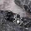 BLINGBAY Damen Vintage Gothic Spinnenring Schwarzer Edelstein Statement Verstellbarer Finger Schmuck für Halloween Party