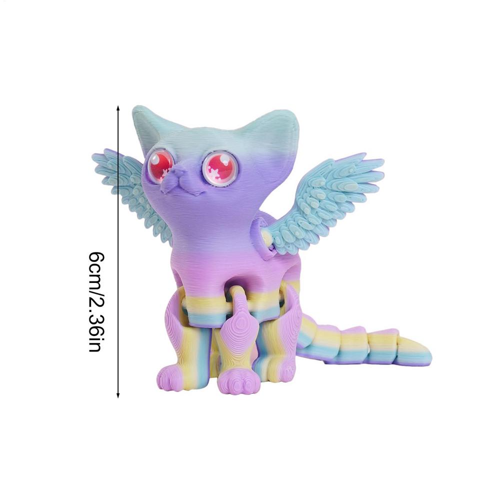 

3D Print toy Angel Devil Cat Desktop Ornament 3d Print Animals Home Office Crafts Print Characters new years Gift Action Figur
