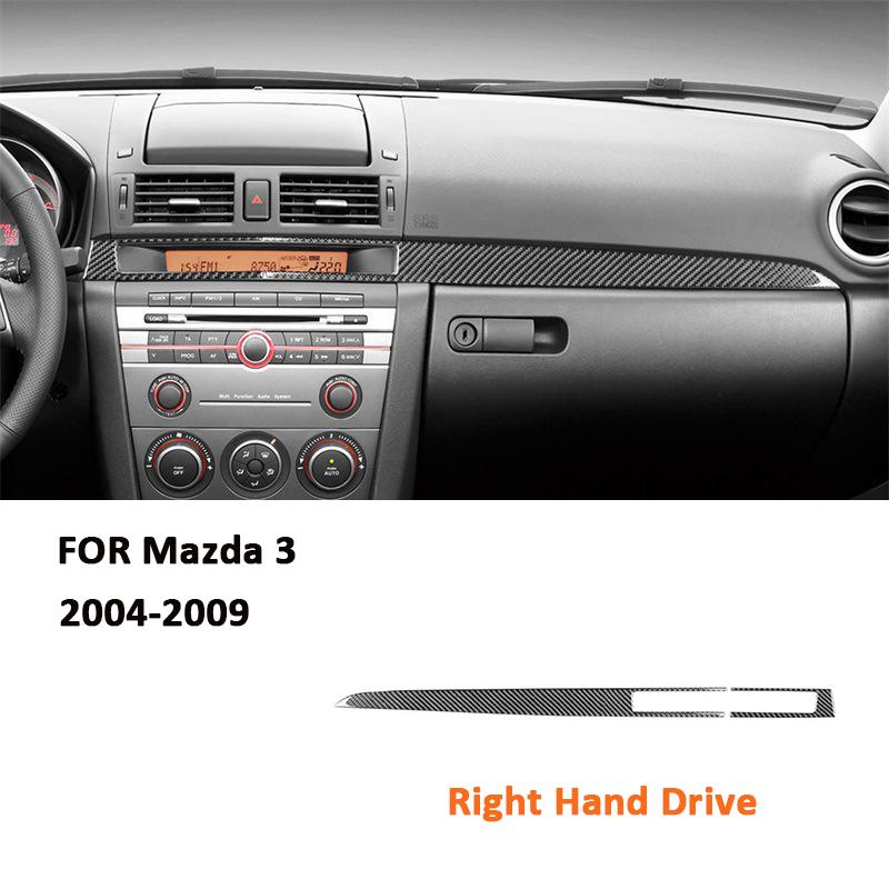 Carbon Fiber Car Center Console trument Panel Trim Strips Interior Decoration Sticker For Mazda 3 2004-2009 Auto Accessories