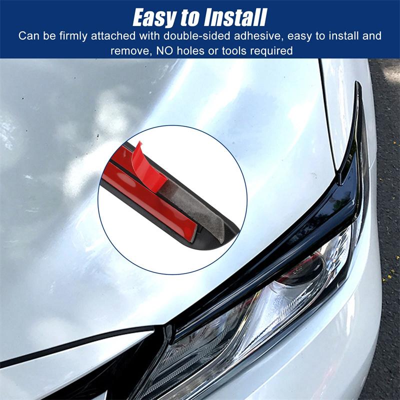 1 Paar Koplamp Ooglid Cover Koplamp Lamp Wenkbrauwen Vormen Trim Voor Toyota Camry Le Xle Se Xse 2018-2023