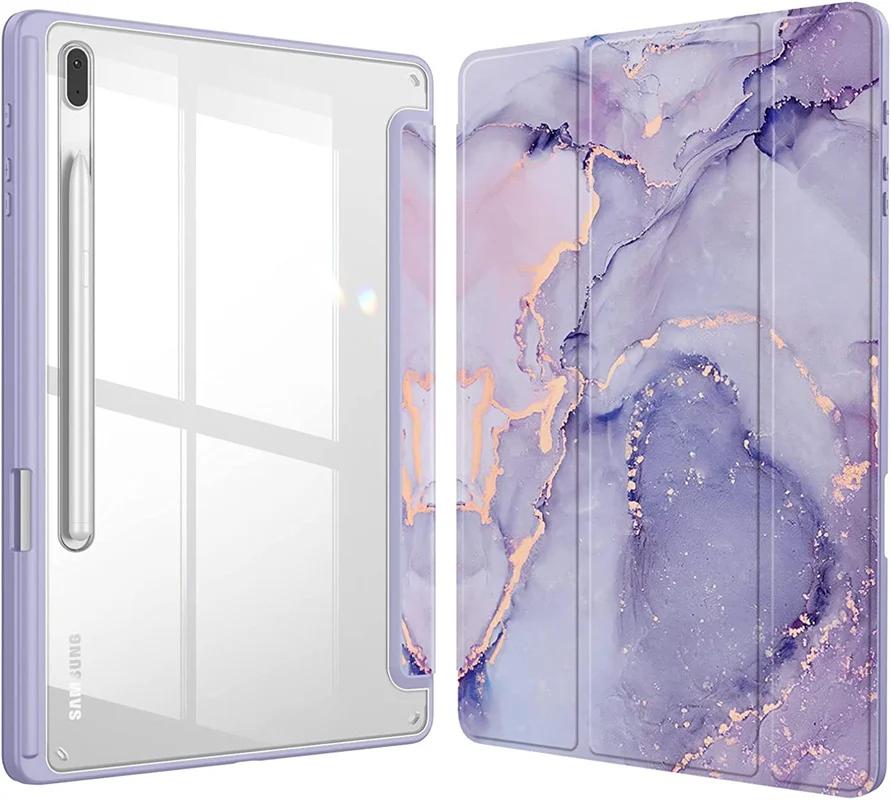 

Для Samsung Galaxy Tab S9 S8 S7 Plus FE 12,4-дюймовий чохол Прозора задня кришка для планшета для Tab S7 S8 11 2020 Чохли-тримачі для олівців A9 Plus 11 inch