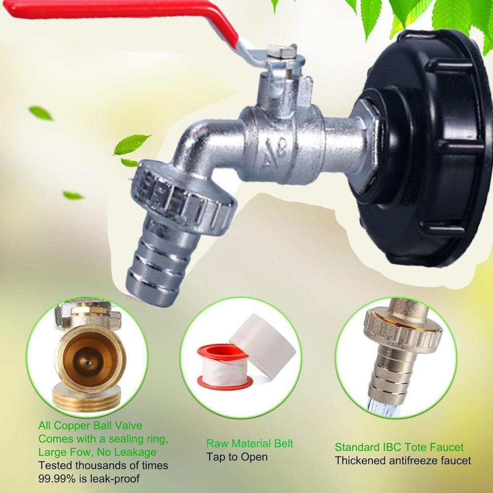 

Кран для IBC-контейнера, з єднувальні аксесуари, адаптер для тонної бочки S60*6, латунний кран з поворотом, 1/2 3/4 дюйма, фітинг для з єднання з водою S60*6 to 3/4 Faucet