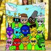 1pc SPRUNKI8 Theme Blanket - Digital Print, Polyester, Cozy for All Seasons, Perfect for Outdoor, Camping, and Travel