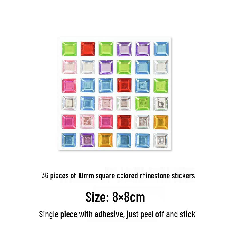Gem Stickers: Kids' 3D Acrylic Crystal DIY Rhinestone Decorations, Colorful Cross-Border Designs for Girls