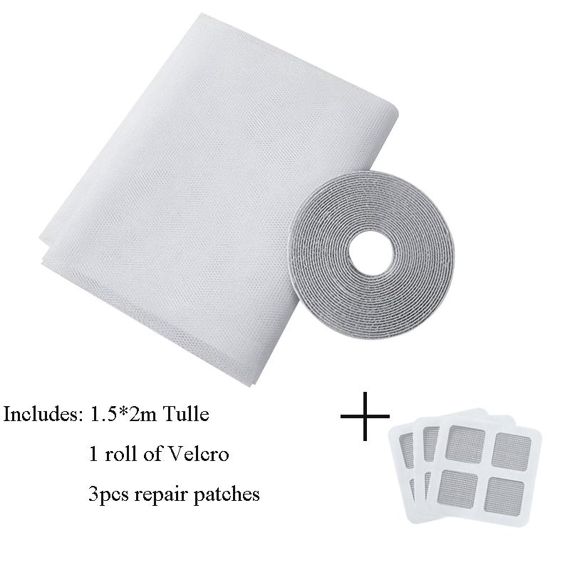 Anti Fly Mosquito Net Self-Adhesive Polyester Mosquito Insect Bug Tear Resistance Home Room Kitchen Curtains Mesh for Window Use