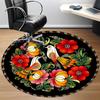 1pc Floral Ornament Carpet for Office Non-Slip, Round Carpet, Soft & Comfortable, Carpet for Office, Lightweight Round Floor Mat