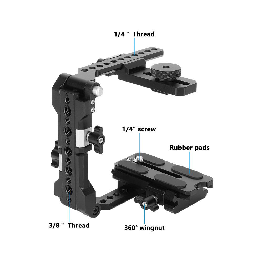 HDRIG Adjustable Quick Release Camera Cage for Sony, Canon, Nikon, Panasonic DSLR Cameras 3868