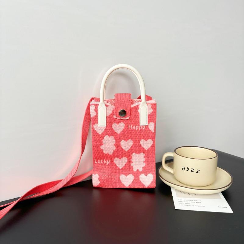 Mobile phone bag flower knitted bag niche versatile shoulder messenger bag trendy tote bag flower knitting