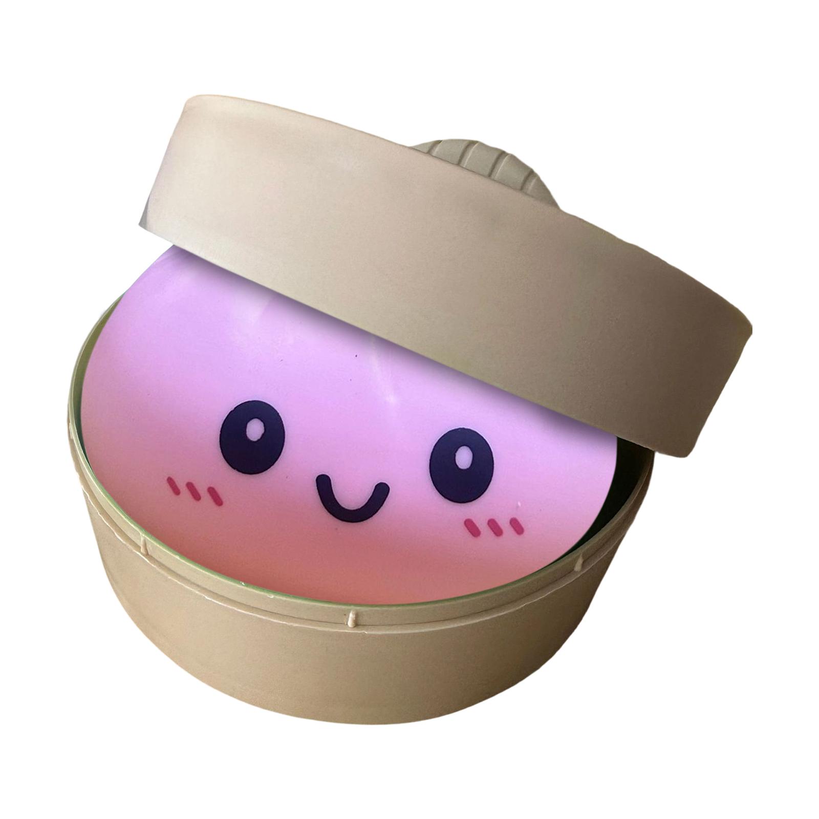 15cm Large Baozi Toy with Steamer Basket - Realistic Steamed Bun Stress Toy One Size розовый