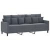 3 Seater Sofa with Footstool Dark Grey 180 Cm Velvet