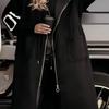 Womens Casual Hooded Long Spliced Coat Fall Winter Fashion Loose Fit Commuter Outerwear