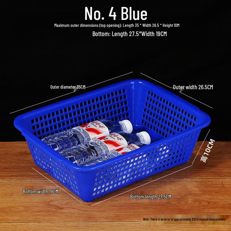 Large White Plastic Rectangular Kitchen Basket for Draining, Washing, and Storage