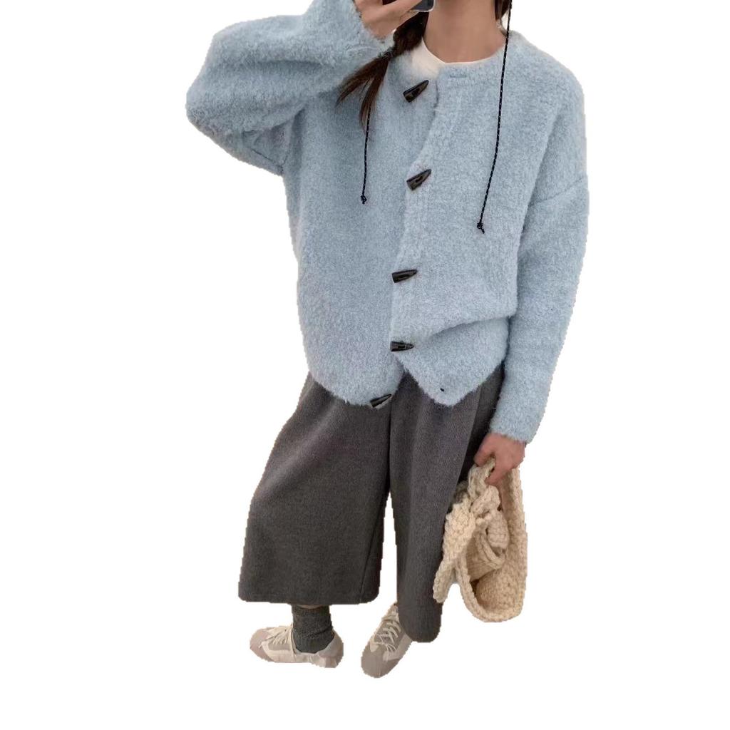 Corner buckle thickened thick thread sweater jacket women's short autumn and winter 1011 new small knitted cardigan top
