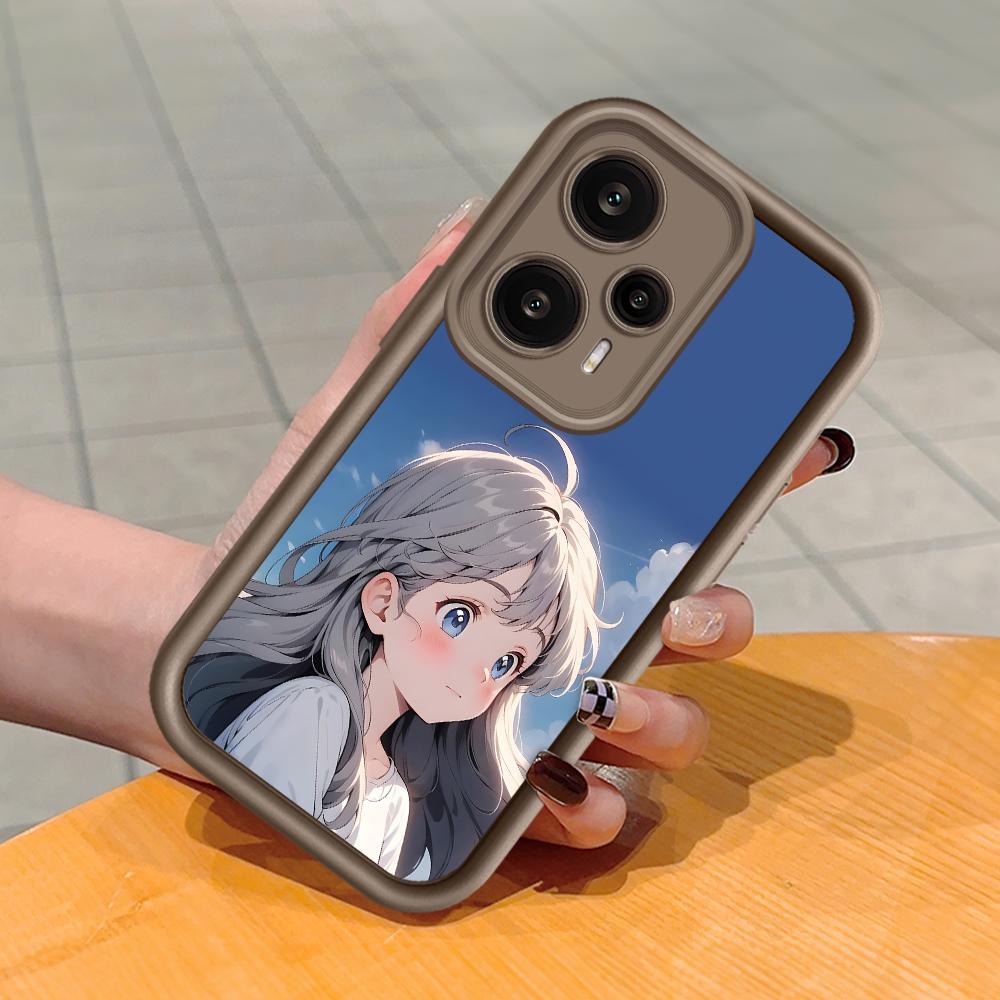 Mäkký silikónový štvorcový rebrík so vzorom tlače Púzdro telefónu s úplným krytom na fotoaparát Gumené puzdro odolné voči nárazom pre Xiaomi Redmi