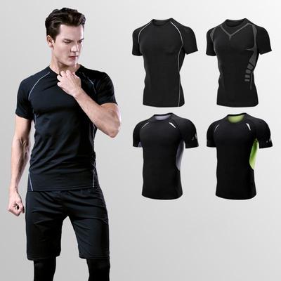 Men's Quick-Dry Short-Sleeve Sports T-Shirt - Breathable, Elastic, Ideal for Summer Training and Running