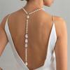Einzigartiges Barockperlen Halsketten-Accessoire Lange Länge Rückenfreies Outfit Schmuck für Formelle und Lässige Outfits