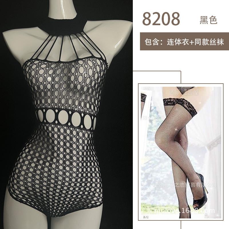 Sexy Underwear Mesh Perspective One-piece Mesh Large Size Sexy Free Nightclub Neck Sex Uniform Flirting