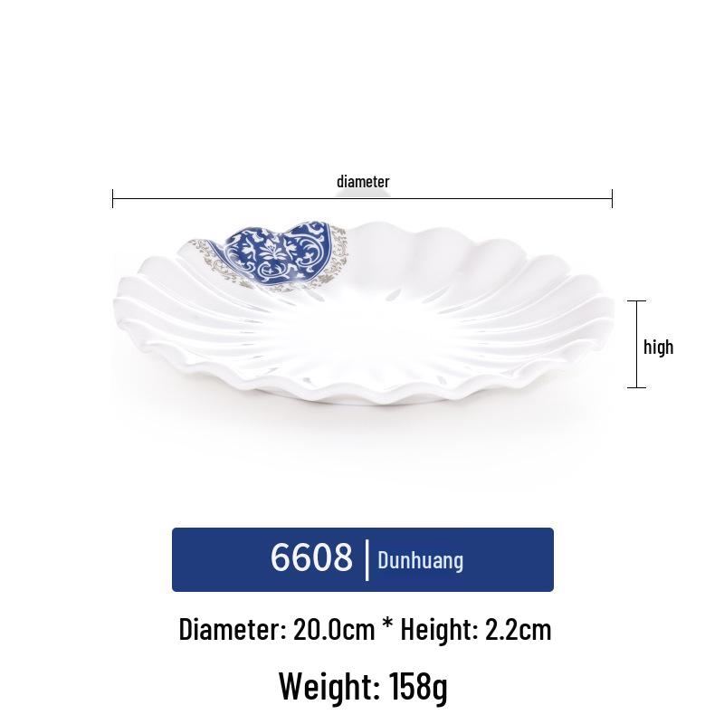 

Melamine Lotus Leaf Lace Plate for Restaurant Dining - Versatile for Cold, Hot, and Stir-fry Dishes