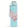 1PC Pink Splatter Heart 750ml Color Plastic Sports Water Bottle Leakproof Flip Straw Lid Suitable for Sports Office Home Use