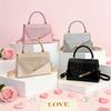 Women's Elegant Glitter Handbag, Flap Crossbody Satchel Purse with Gold Accent Detachable Strap for Party Wedding Shoulder Bags