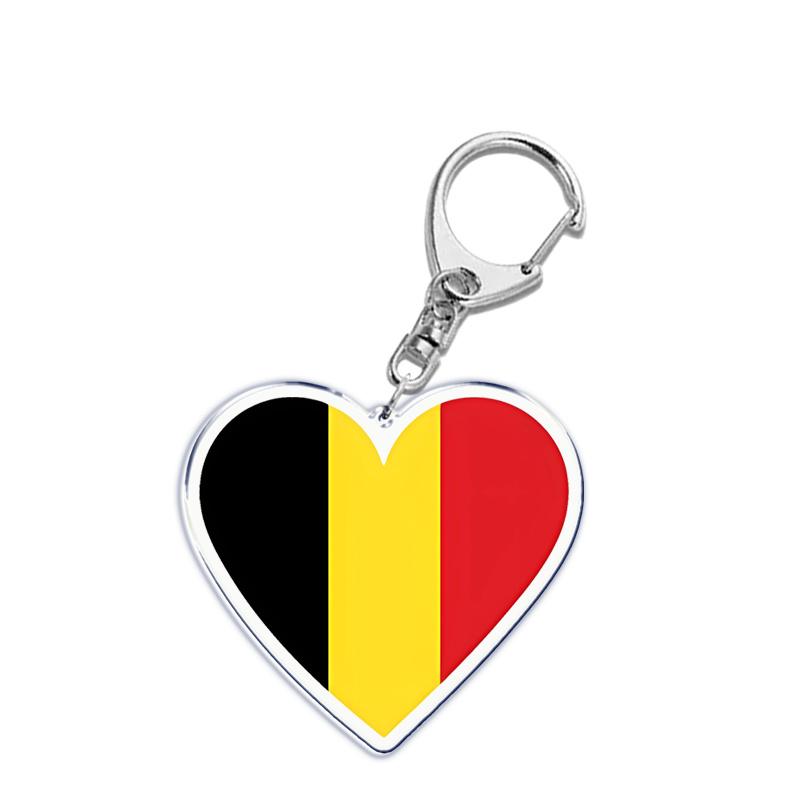 France Scotland Germany Country Love Heart Keychains Ring for Accessories Bag Pendant Key Chain Llaveros Ewelry Fans Gifts