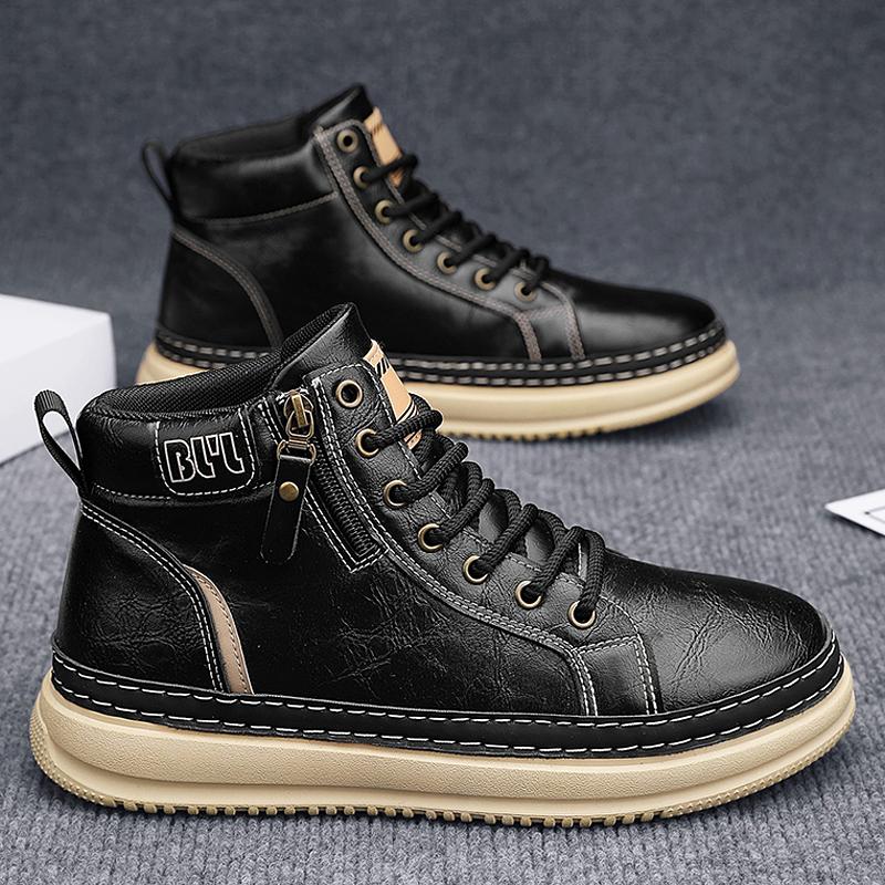 Новые модные осенние и зимние мужские высокие ботинки martin для студентов трендовые рабочие туфли на мягкой подошве для мальчиков кроссовки Martin с защитой труда 39 3390₽