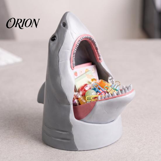 Snack-Aufbewahrungsbehälter Haifischschale Schreibtisch-Organizer, Kopfschmuck Süßigkeiten-Themenbox Schachtel, Desktop-Dekorationshalter für Zuhause Büro