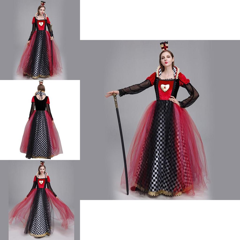 Alice In Wonderland Queen Of Hearts Halloween Costume Vintage Unique Look