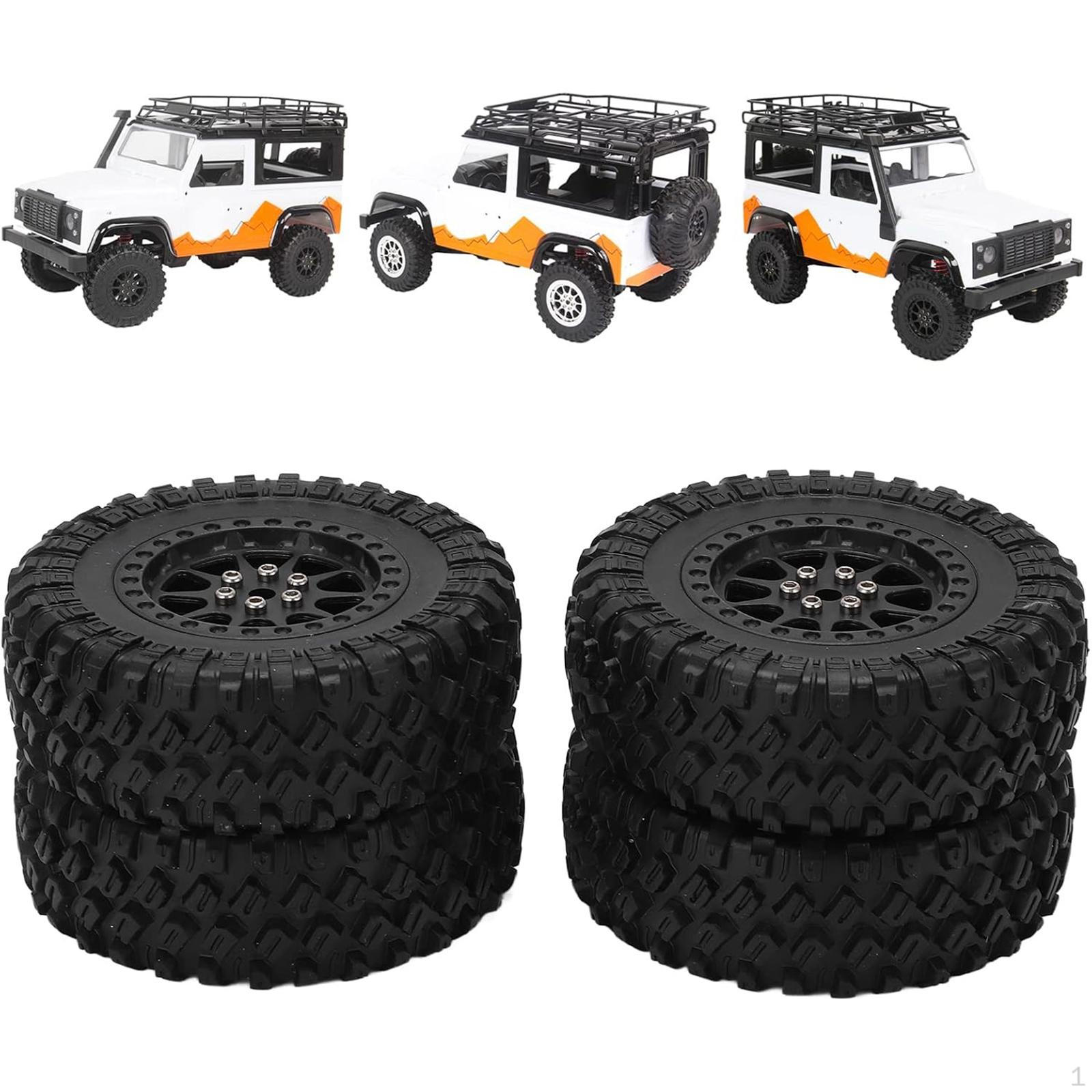 

4 Pieces RC Car Wheels and Tires Set 74mmx25mm Easy Installation Rubber Beginner Pack Repair Parts