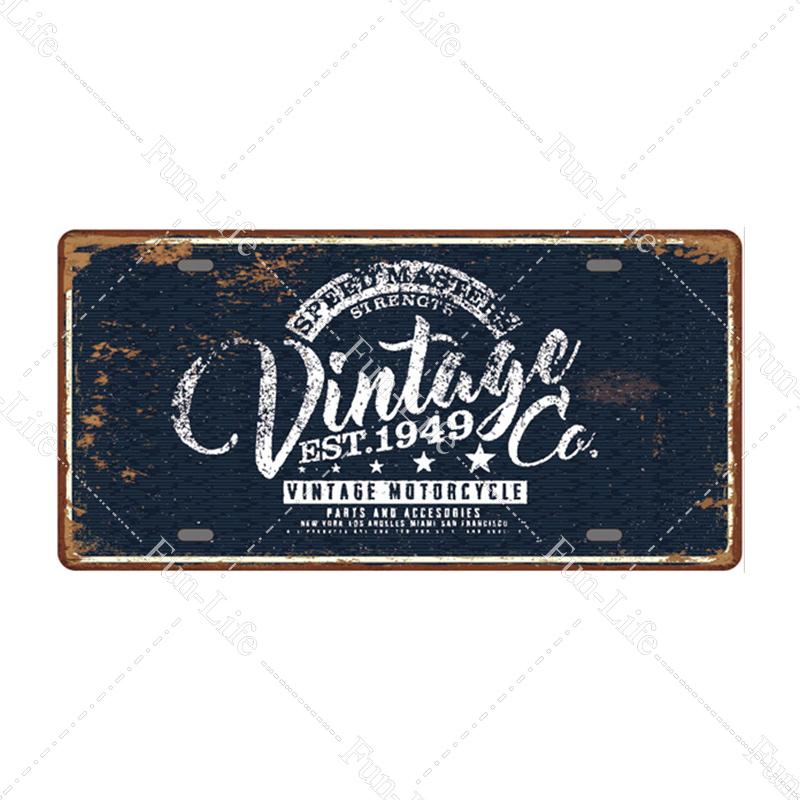 Motorcycle Vintage Metal Poster Retro Route 66 Motor Tin Signs Board / Pub / Bar / Cafe / Garage Decor 15x30cm
