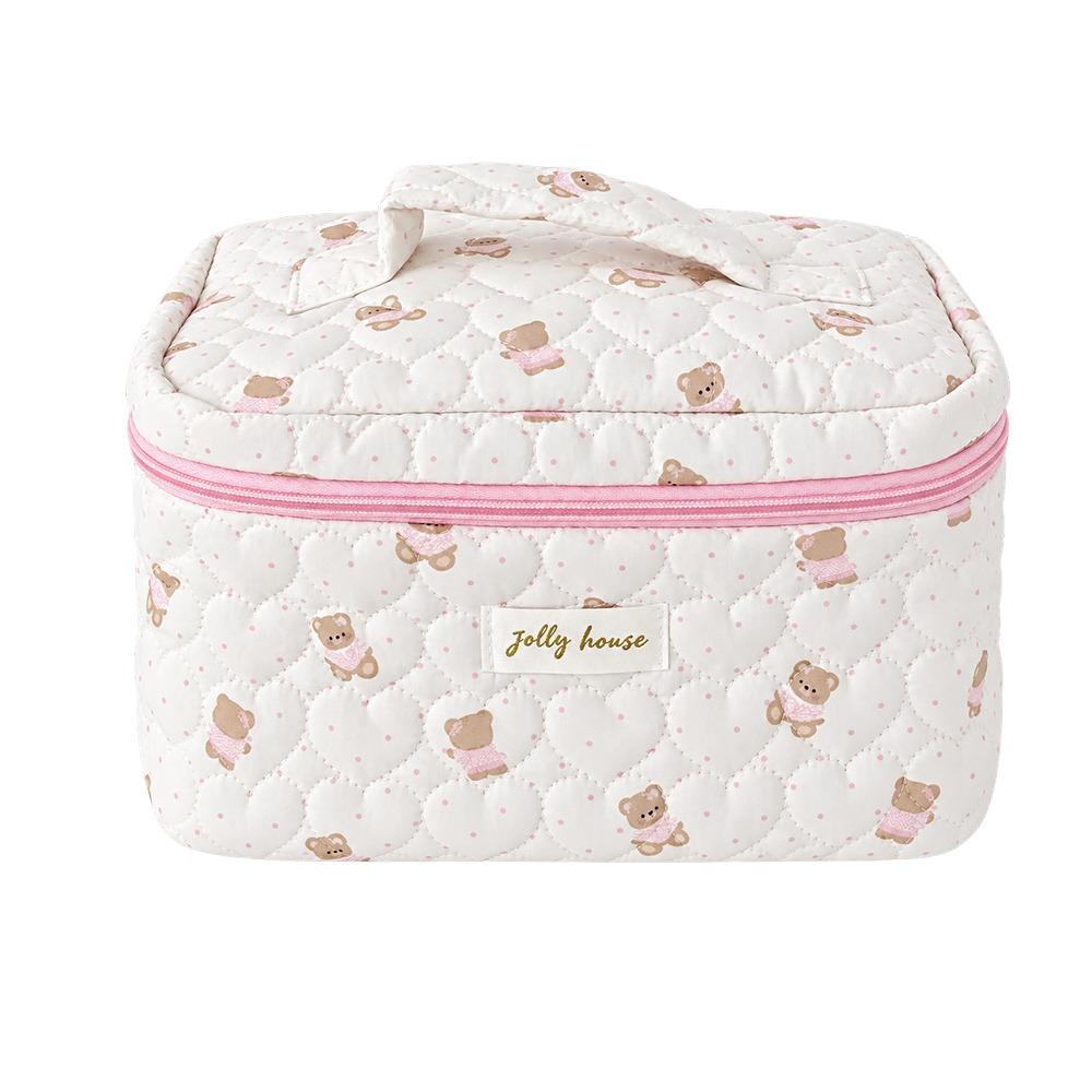 Lightweight Cartoon Bear Makeup Bag Large Capacity Toiletry Pouch Business Trips