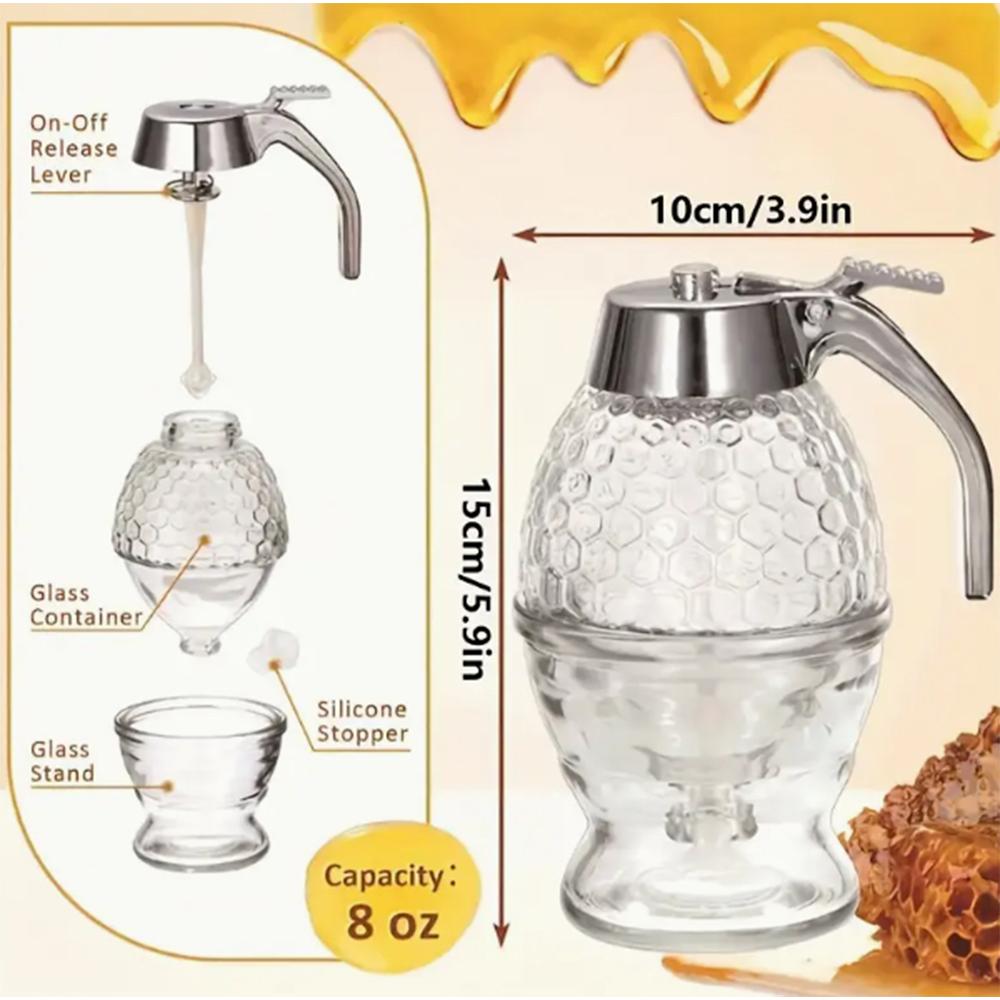 Juice Syrup Cup Squeeze Bottle Storage Pot Stand Holder Uice Bee Drip Dispenser Kettle Honey Jar Container Kitchen Accessories